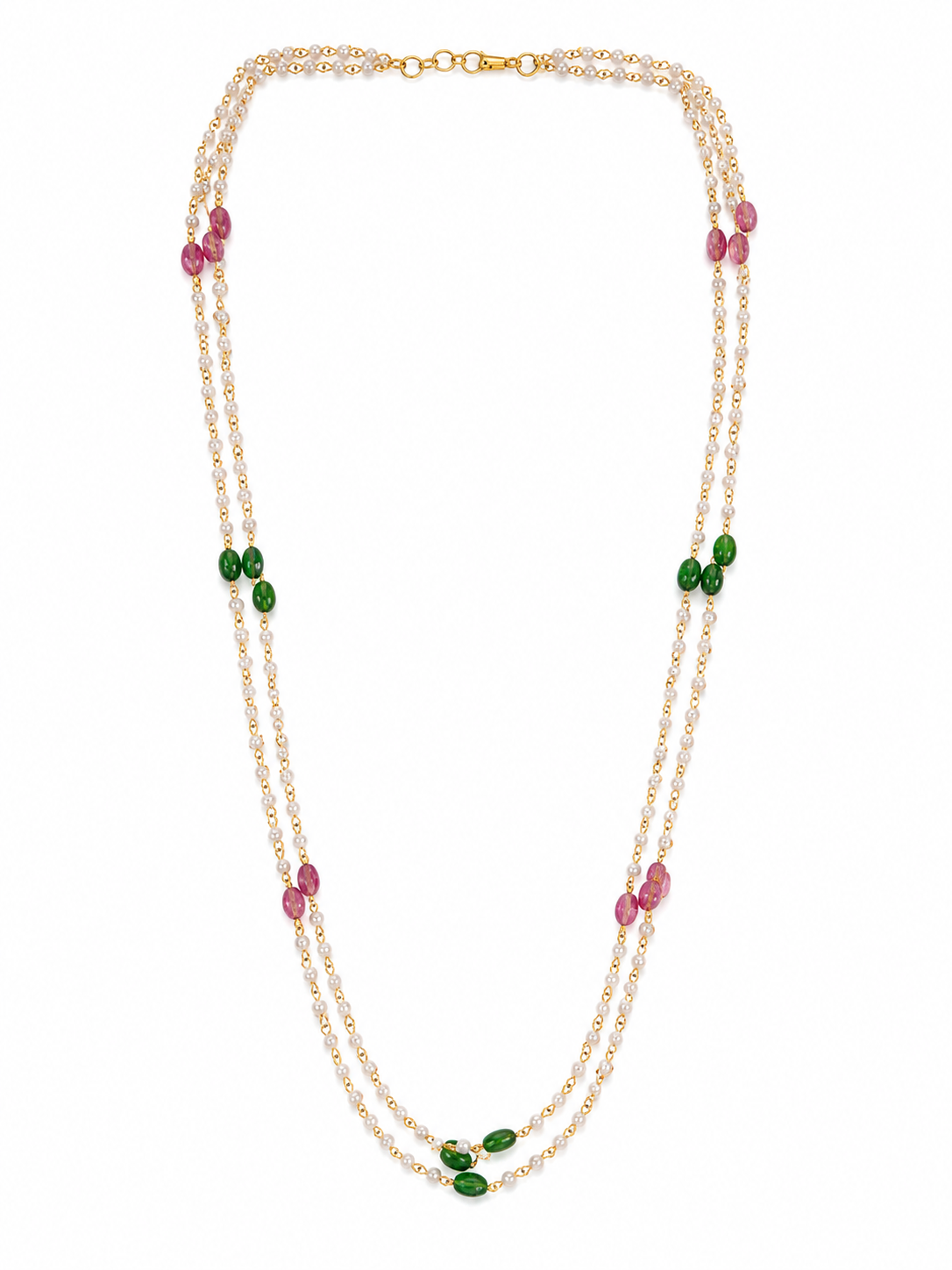 3 Layer Multicolour Pearl Necklace
