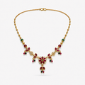 Floral kemp stone chain necklace