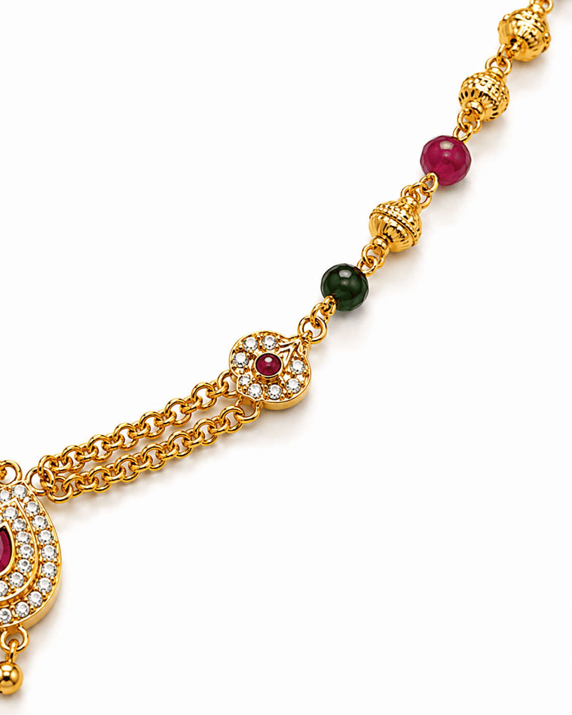 Mugappu Ruby Droplet Chain